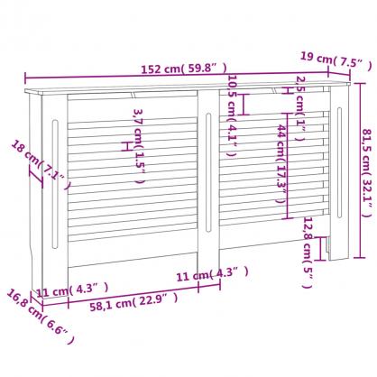 Elementskydd Antracit 152x19x81,5 cm MDF , hemmetshjarta.se