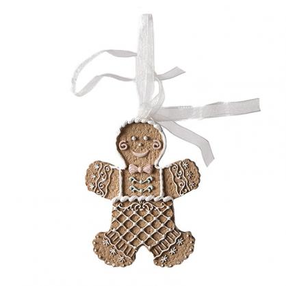 Juldekoration 3-pack Pepparkaksgubbe 6x1x8 Cm Brun polyresin , hemmetshjarta.se