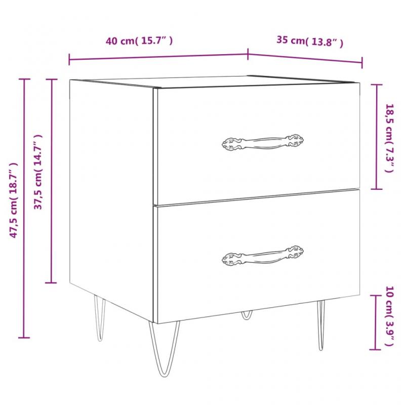 Sngbord Nattduksbord brun ek 40x35x47,5 cm , hemmetshjarta.se