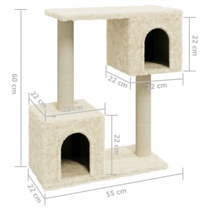 Kattmbel Klstrd med sisalpelare grddvit 60 cm , hemmetshjarta.se