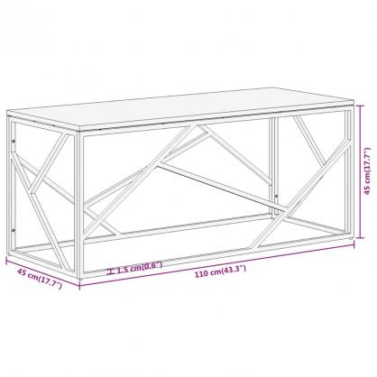 Soffbord rostfritt stl silver och massivt tervunnet tr 110x45x45 cm , hemmetshjarta.se