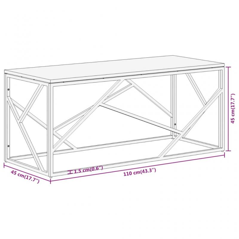 Soffbord rostfritt stl silver och massivt tervunnet tr 110x45x45 cm , hemmetshjarta.se