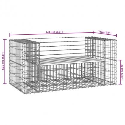 Trdgrdsbnk gabion-design 143x71x65,5 cm massivt douglastr , hemmetshjarta.se