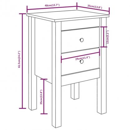 Sngbord Nattduksbord vit 40x35x61,5 cm massiv furu , hemmetshjarta.se