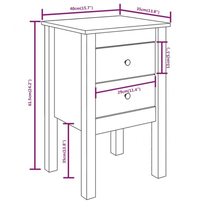 Sngbord Nattduksbord vit 40x35x61,5 cm massiv furu , hemmetshjarta.se