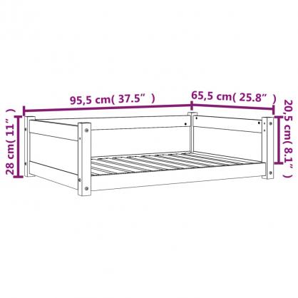 Hundbdd 95,5x65,5x28 cm vaxbrun massiv furu , hemmetshjarta.se