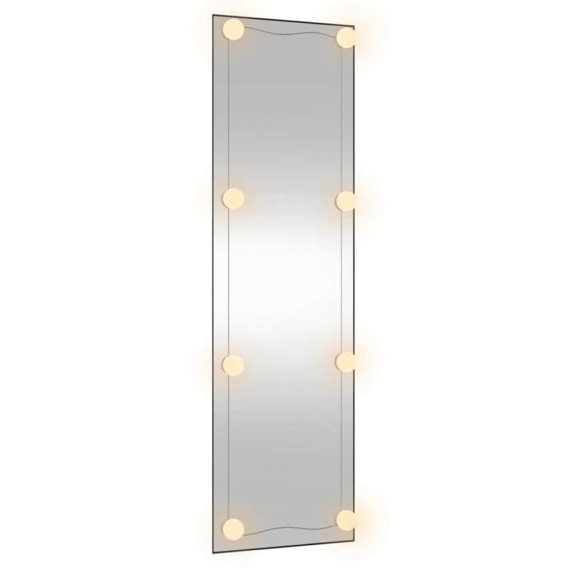 Vggspegel med LED-belysning 30x100 cm glas rektangulr , hemmetshjarta.se