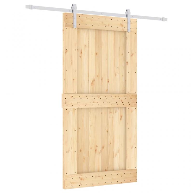 Skjutdrr med beslag 100x210 cm massiv furu vit , hemmetshjarta.se