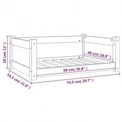 Hundbdd 75,5x55,5x28 cm honungsbrun massiv furu , hemmetshjarta.se