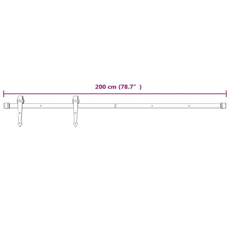 Skjutdrr med beslag 100x210 cm massiv furu vit , hemmetshjarta.se