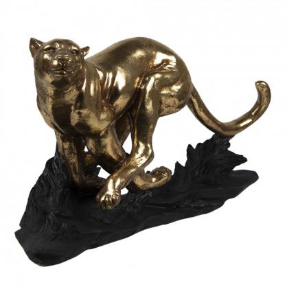 Dekoration Figur Djur Leopard 39x13x24 Cm Guldfrgad Polyresin , hemmetshjarta.se