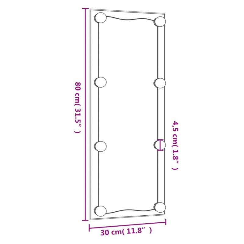 Vggspegel med LED belysning 30x80 cm glas rektangulr , hemmetshjarta.se