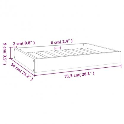 Hundbdd 71,5x54x9 cm svart massiv furu , hemmetshjarta.se