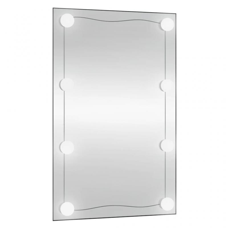 Vggspegel med LED-belysning 40x60 cm glas rektangulr , hemmetshjarta.se