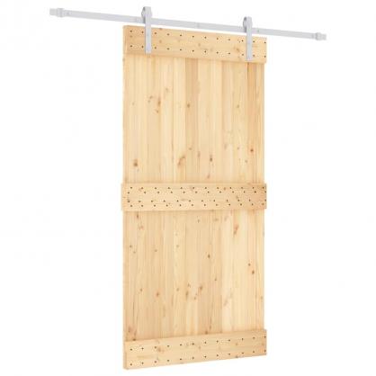 Skjutdrr med beslag 100x210 cm massiv furu vit , hemmetshjarta.se