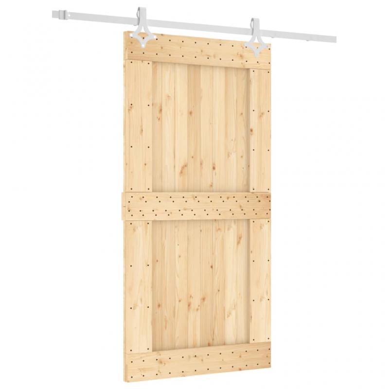 Skjutdrr med beslag 100x210 cm massiv furu vit , hemmetshjarta.se