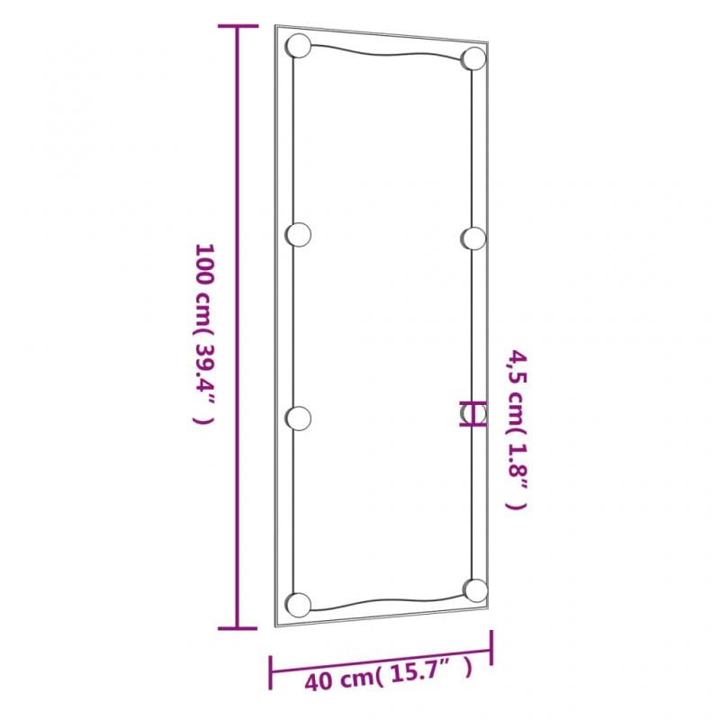 Vggspegel med LED-belysning 40x100 cm glas rektangulr , hemmetshjarta.se