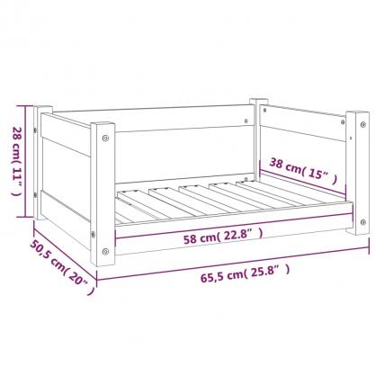 Hundbdd 65,5x50,5x28 cm svart cm massiv furu , hemmetshjarta.se