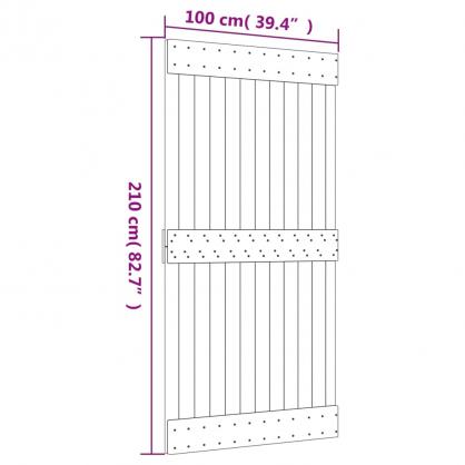 Skjutdrr med beslag 100x210 cm massiv furu vit , hemmetshjarta.se