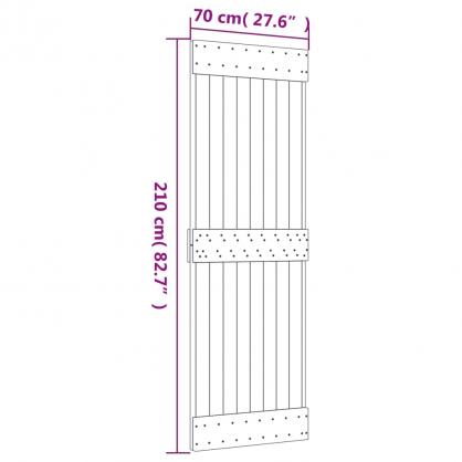 Skjutdrr med beslag 070x210 cm massiv furu svart , hemmetshjarta.se