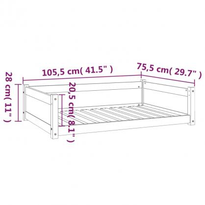 Hundbdd 105,5x75,5x28 massiv furu , hemmetshjarta.se