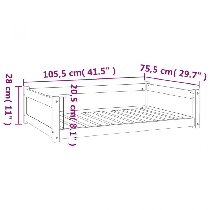 Hundbdd 105,5x75,5x28 massiv furu , hemmetshjarta.se