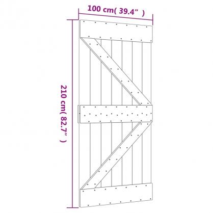 Skjutdrr med beslag 100x210 cm massiv furu vit , hemmetshjarta.se