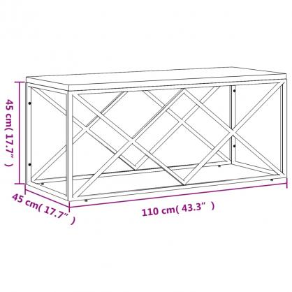 Soffbord rostfritt stl silver och massivt tervunnet tr 110x45x45 cm , hemmetshjarta.se