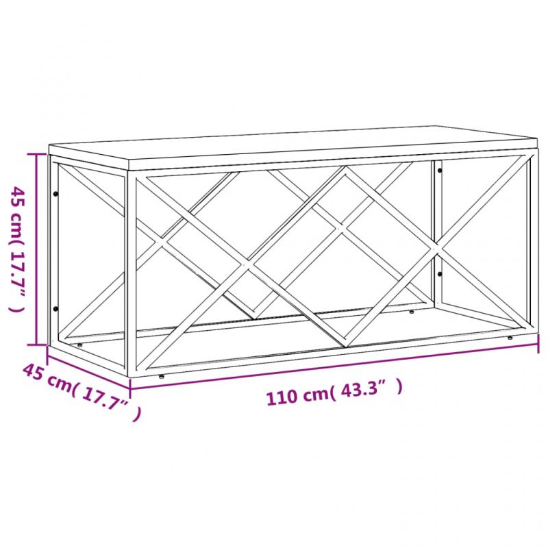 Soffbord rostfritt stl silver och massivt tervunnet tr 110x45x45 cm , hemmetshjarta.se