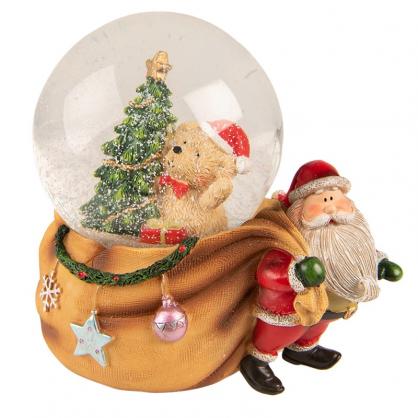 Juldekoration Inomhus Snglob Santa Claus 14*10*14 cm Brun Rd Glas , hemmetshjarta.se