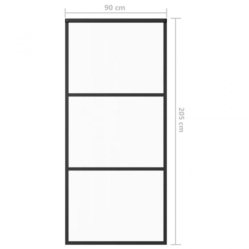 Skjutdrr ESG-glas och aluminium 90x205 cm svart , hemmetshjarta.se