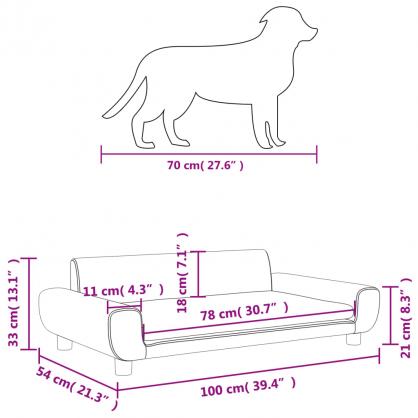 Hundbdd sammet 100x54x33 cmbl , hemmetshjarta.se