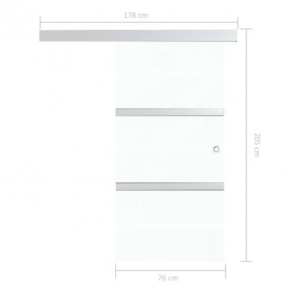 Skjutdrr ESG-glas och aluminium 76x205 cm silver , hemmetshjarta.se