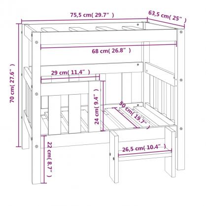 Hundbdd 75,5x63,5x70 cm gr massiv furu , hemmetshjarta.se