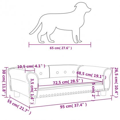 Hundbdd sammet 95x55x30 cm rosa , hemmetshjarta.se