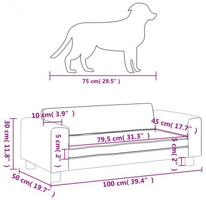 Hundbdd konstlder med frlngning gr 100x50x30 cm , hemmetshjarta.se