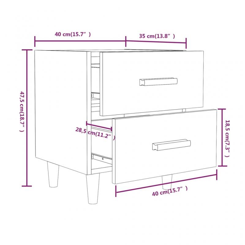 Sngbord Nattduksbord betonggr 40x35x47,5 cm , hemmetshjarta.se