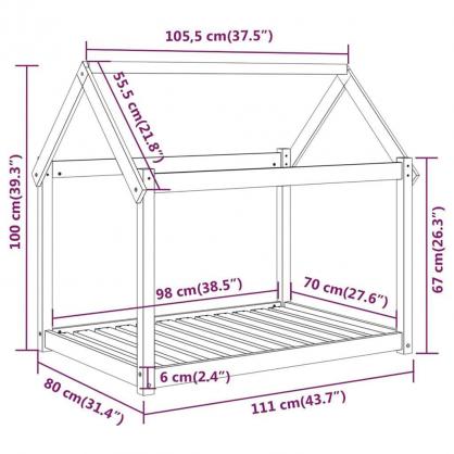 Hundbdd 111x80x100 cm honungsbrun massiv furu , hemmetshjarta.se