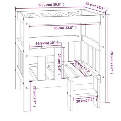 Hundbdd 65,5x43x70 cm svart massiv furu , hemmetshjarta.se