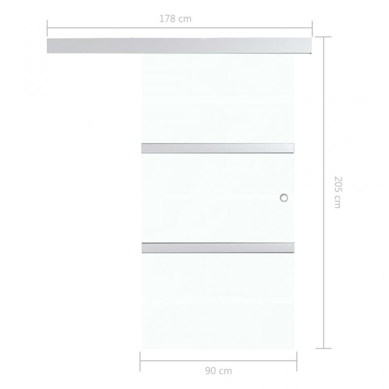 Skjutdrr ESG-glas och aluminium 90x205 cm silver , hemmetshjarta.se