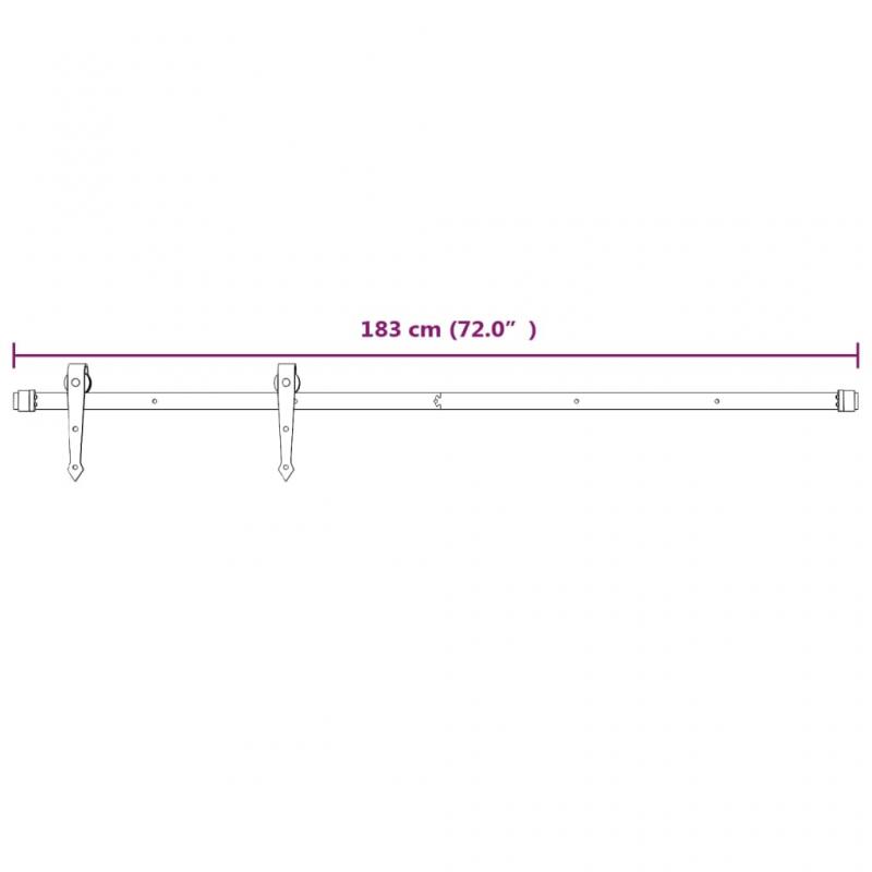 Skjutdrrsbeslag 183 cm stl vit , hemmetshjarta.se