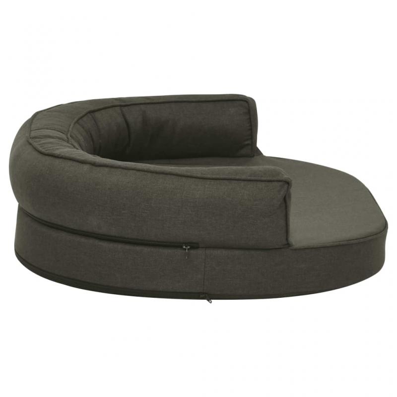 Hundsng Ergonomisk hundmadrass 75x53 cm linnelook fleece mrkgr , hemmetshjarta.se