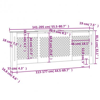 Elementskydd Svart 142-205x20,5x81,5 cm MDF , hemmetshjarta.se