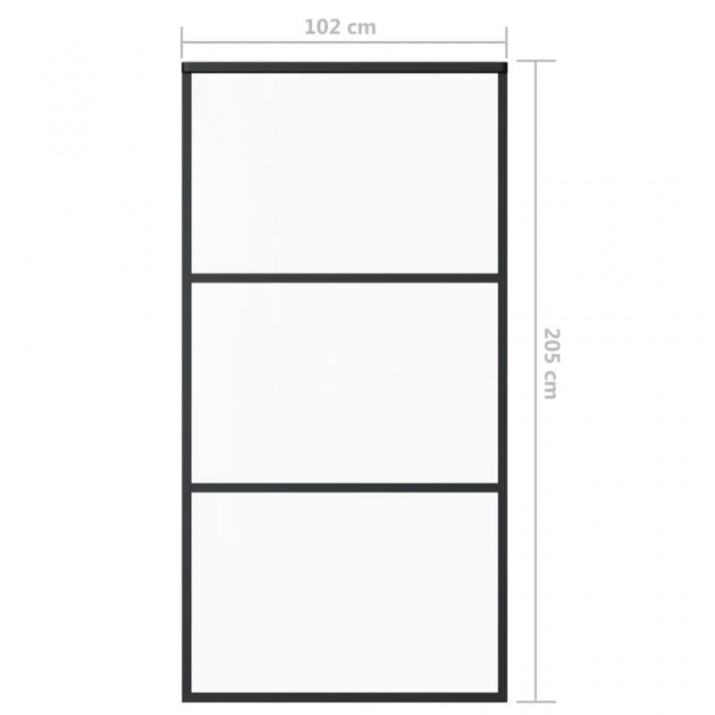 Skjutdrr ESG-glas och aluminium 102x205 cm svart , hemmetshjarta.se