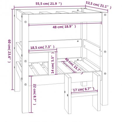 Hundbdd 55,5x53,5x60 vit massiv furu , hemmetshjarta.se