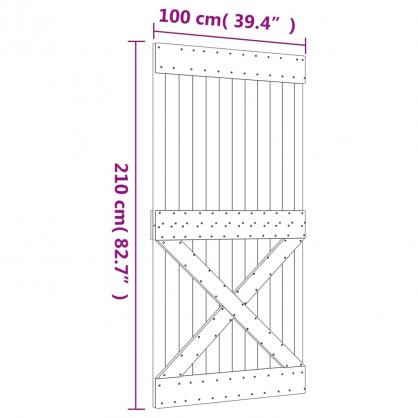 Skjutdrr med beslag 100x210 cm massiv furu vit , hemmetshjarta.se