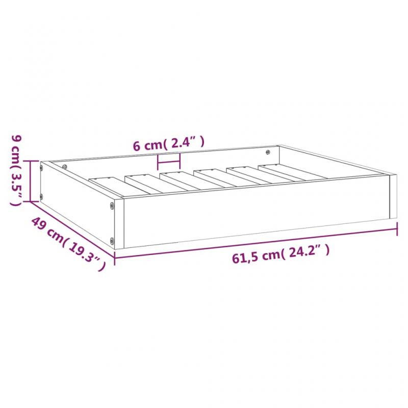 Hundbdd 61,5x49x9 cm svart massiv furu , hemmetshjarta.se