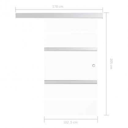 Skjutdrr ESG-glas och aluminium 102,5x205 cm silver , hemmetshjarta.se