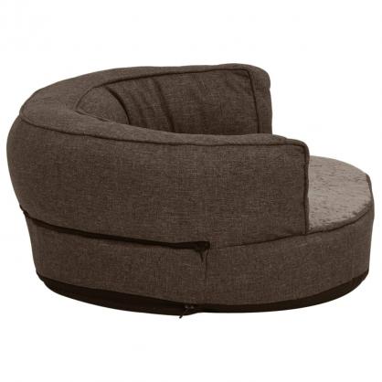 Ergonomisk hundbdd hundmadrass 60x42 cm linnelook fleece brun , hemmetshjarta.se