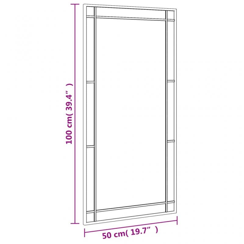 Vggspegel svart 50x100 cm rektangulr jrn , hemmetshjarta.se